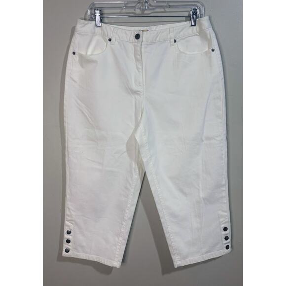 Talbots White Stretch Crop Jeans Petite Size 12 - Picture 1 of 7